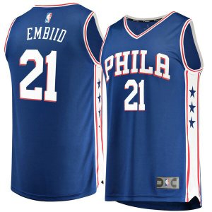 Camiseta Joel Embiid 21 Philadelphia 76ers Icon Edition Azul Hombre